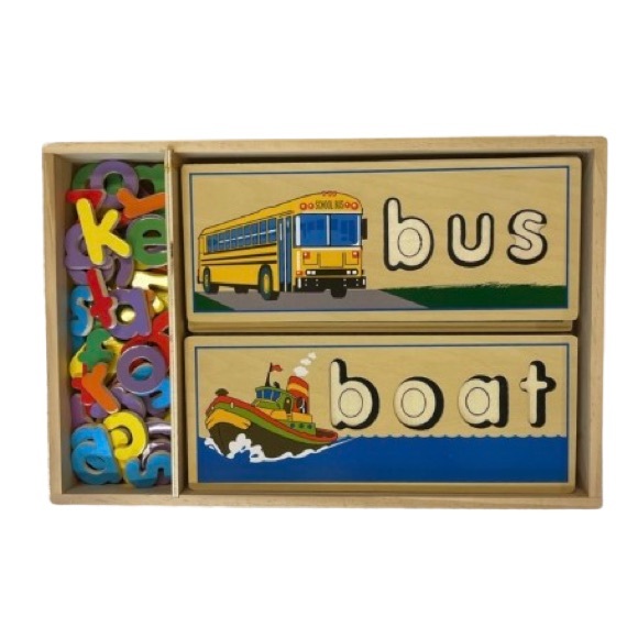 Melissa & Doug - See & Spell Wooden Puzzle Set - 3 & 4 Lettered Words - Picture 5 of 10
